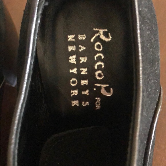 Rocco P Black Suede Lace up pumps w gold studs - Picture 4 of 7